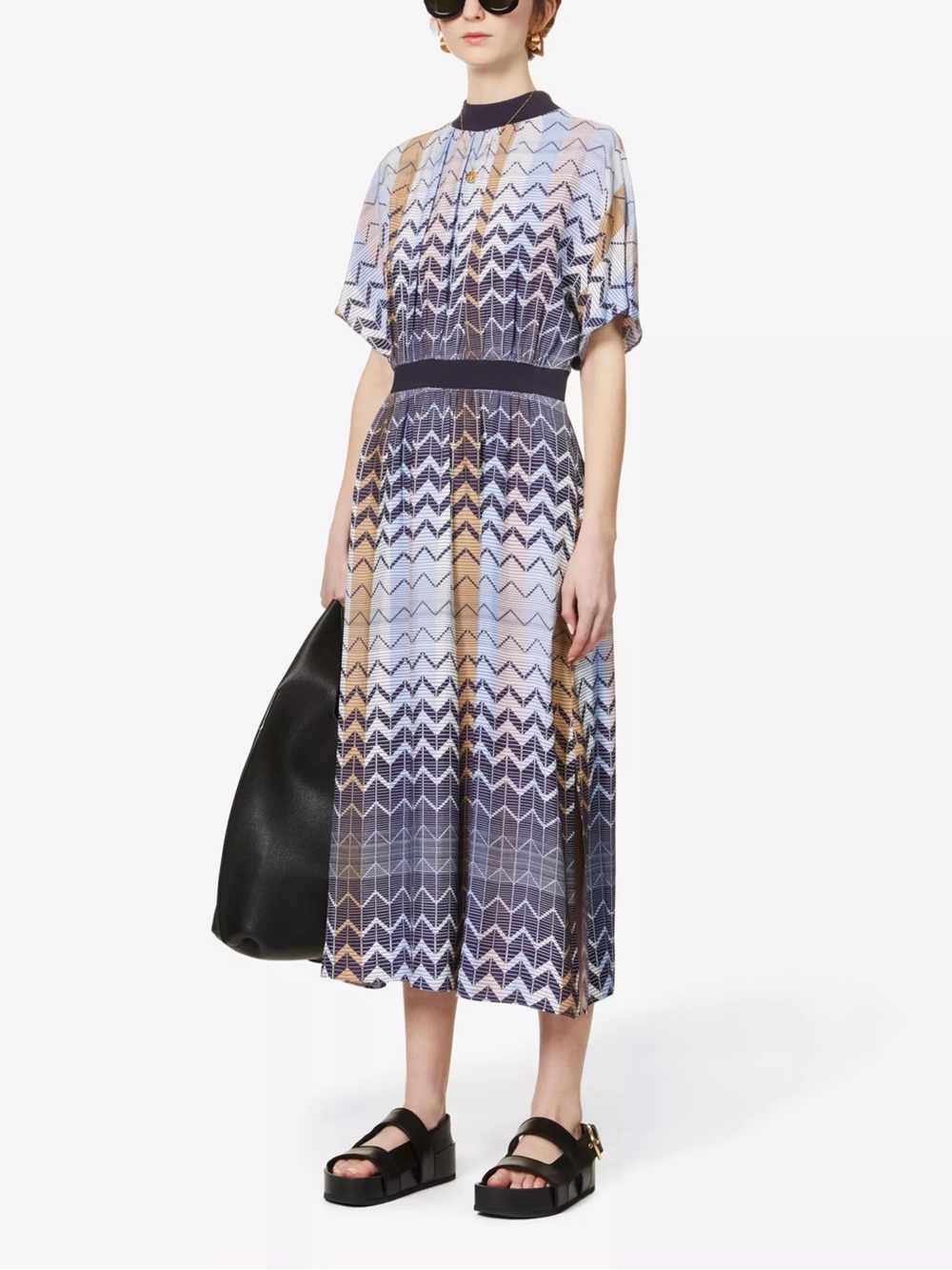NWT Ted Baker Sammi Geometric Print Ribbed Midi Dress